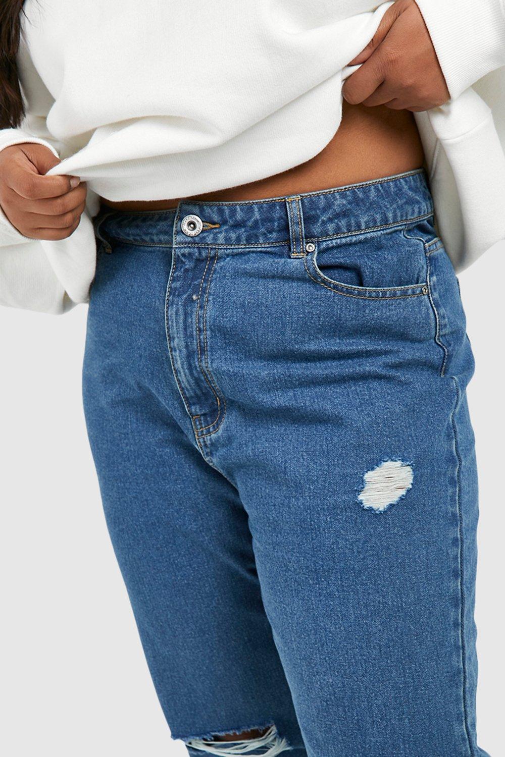 Boohoo ripped best sale mom jeans